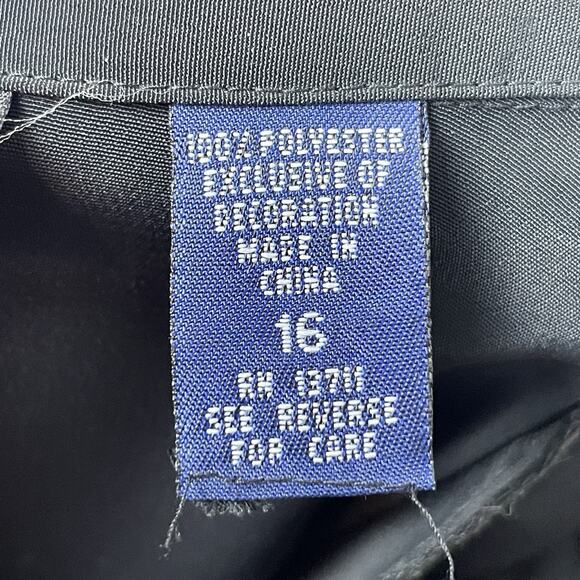 Karen Scott Black Blouse 16 Embellished Collar Cuffs Whimsigoth Fairycore - Picture 9 of 9